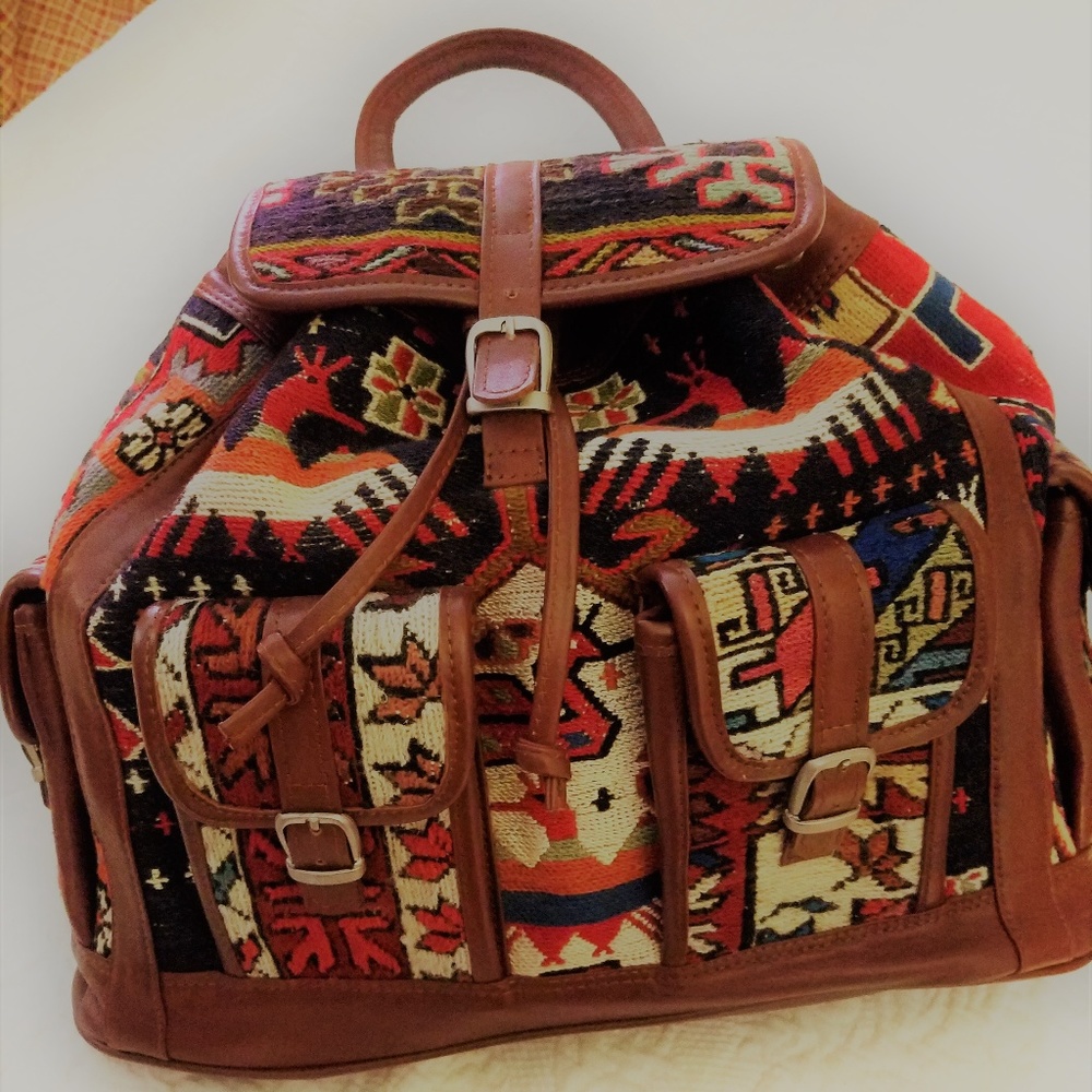 One of A Kind Turkish Real Leather Bookbag